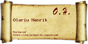 Olariu Henrik névjegykártya
